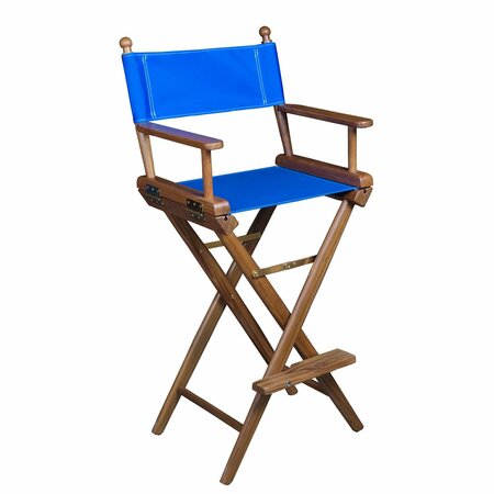 WHITECAP TEAK Newport Captain's Chair with Pacific Blue Fabric Seat 60045